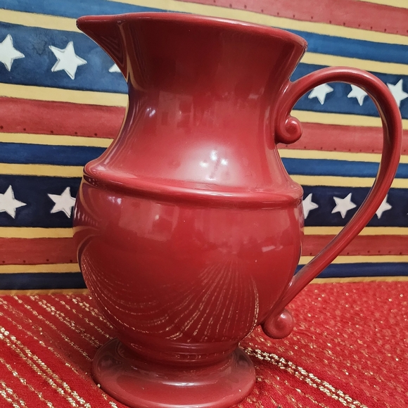 Red Ceramic Pitcher - Picture 4 of 4